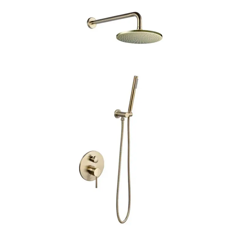 Handheld Shower Set With Hose And Brushed Gold Finish 1