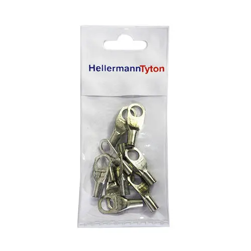 Hellermanntyton Htb108 Standard Cable Lug — 10Mm² Cable, 8Mm Stud (Pack Of 10) 1