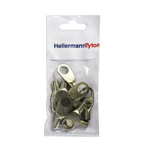 Hellermanntyton Htb1610 Standard Cable Lug — 16Mm² Cable, 10Mm Stud (Pack Of 10) 1