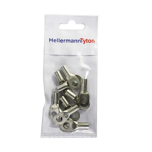 Hellermanntyton Htb166 Standard Cable Lug — 16Mm² Cable, 6Mm Stud (Pack Of 10) 1