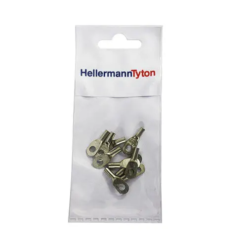 Hellermanntyton Htb24 Standard Cable Lug — 2.5Mm² Cable, 4Mm Stud (Pack Of 10) 1