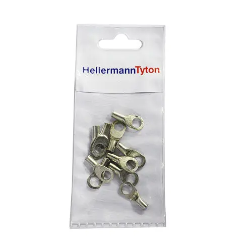 Hellermanntyton Htb46 Standard Cable Lug — 4Mm² Cable, 6Mm Stud (Pack Of 10) 1
