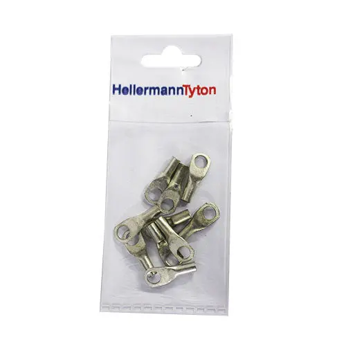Hellermanntyton Htb66 Standard Cable Lug — 6Mm² Cable, 6Mm Stud (Pack Of 10) 1