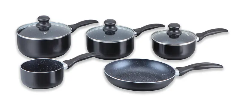 Herzberg Hg-5003 Stone-Coated 8-Piece Cookware Set 1