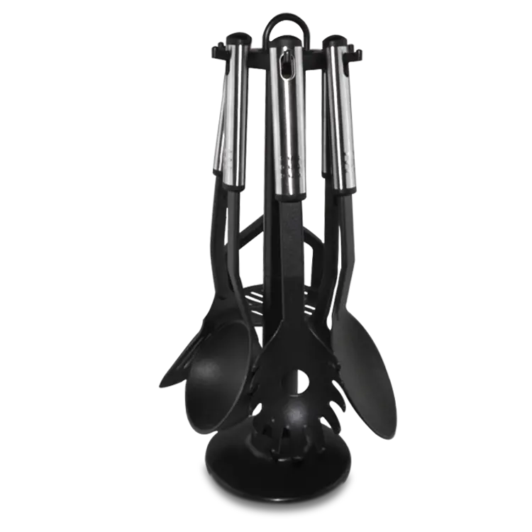 Herzberg Hg-5006 7-Piece Nylon Kitchen Utensil Set With Stainless Steel Handles 1