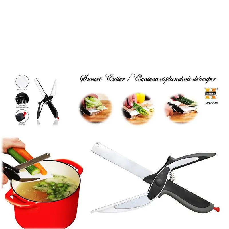 Herzberg Hg-5043 Premium Chef’S Knife And Bamboo Cutting Board Set 1