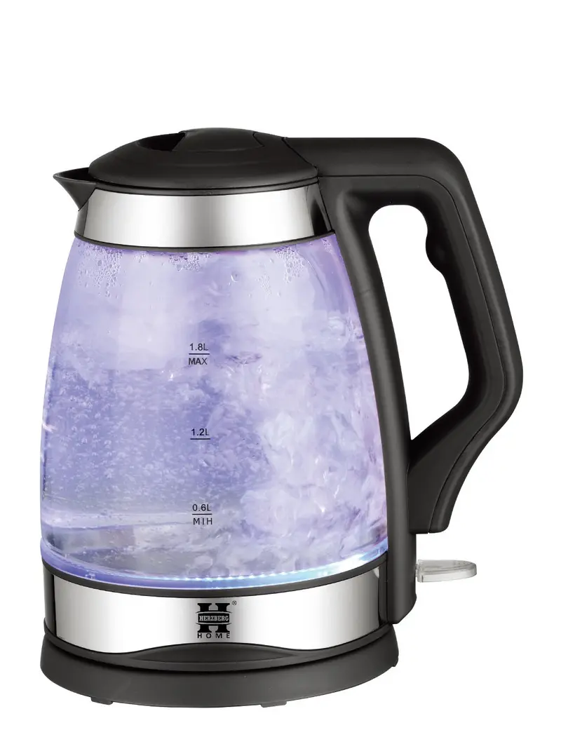 Herzberg Hg-5044 Borosilicate Glass Electric Kettle (1.8 L) 1