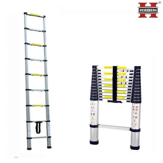 Herzberg Hg-5380 Telescoping Aluminum Ladder – Extends To 3.8 M 1
