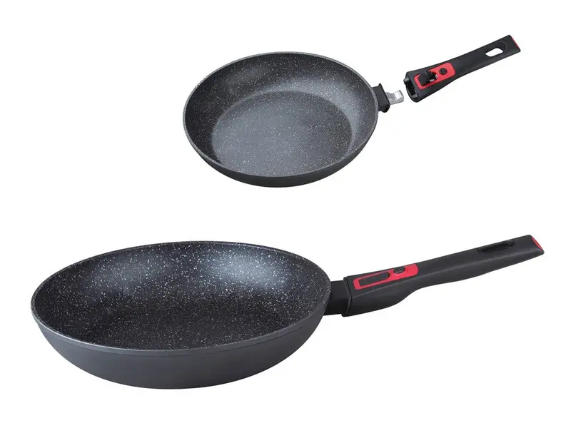 Herzberg Hg-7028Fp Marble-Finish Frying Pan With Fold-Away Handle (28 Cm) 1