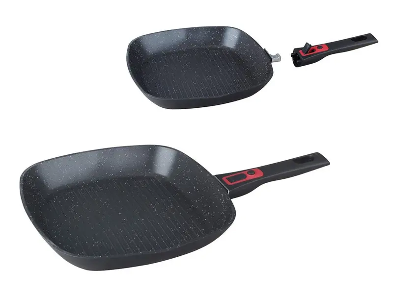 Herzberg Hg-7028Gp Removable-Handle Grill Pan (28 Cm) 1