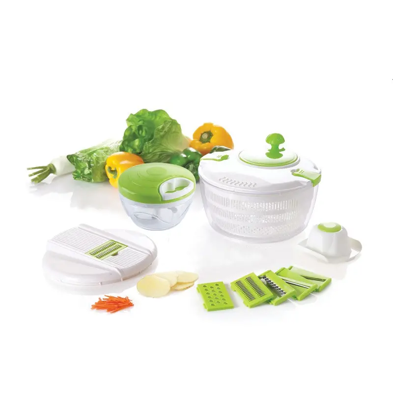 Herzog Hg-5057 3-In-1 Salad Prep Bowl Set With Chopping & Mixing Functions 1