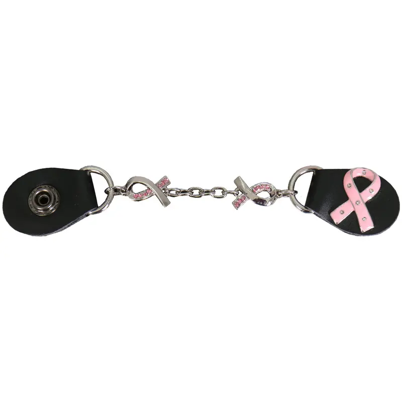 Hot Leathers Rhinestone-Studded Pink Ribbon Vest Extender For Women 1