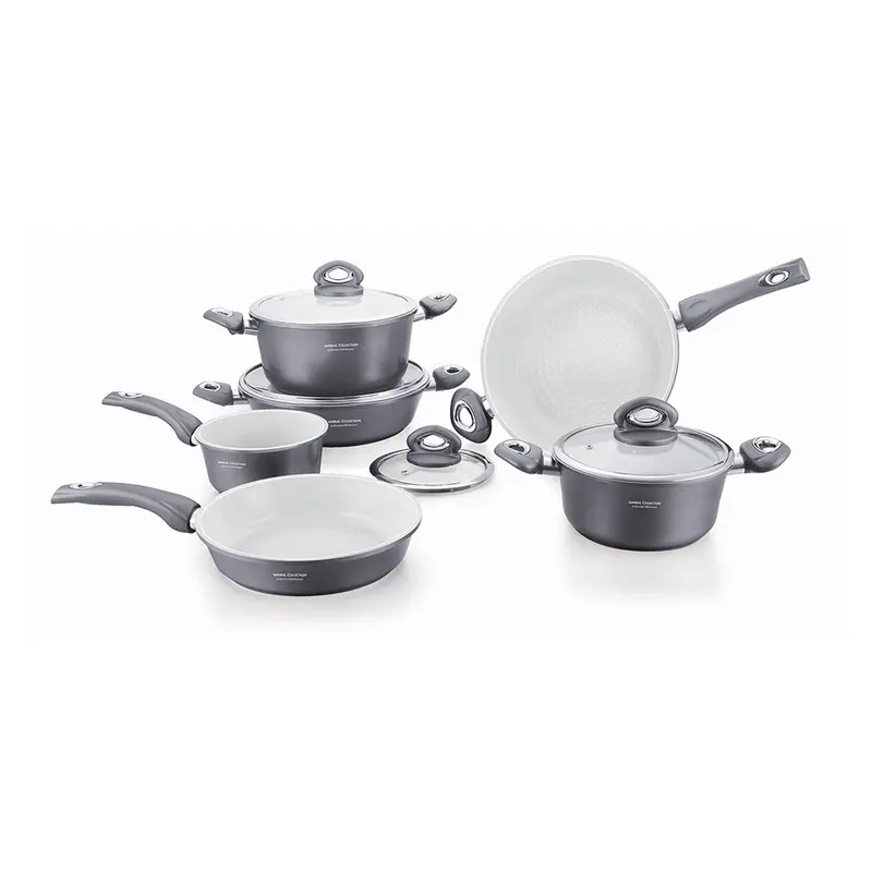 Imperial Collection Im-1030Cr 10-Piece Ceramic-Coated Cookware Set 1