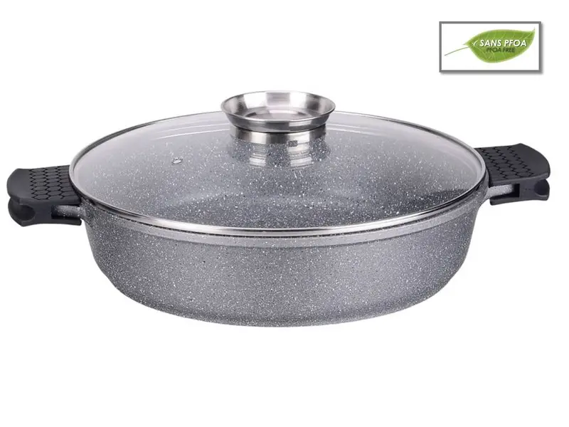 Imperial Collection Im-Calc28Ag Marble-Effect Low Saucepan – 28 Cm, 3.8 L Capacity 1