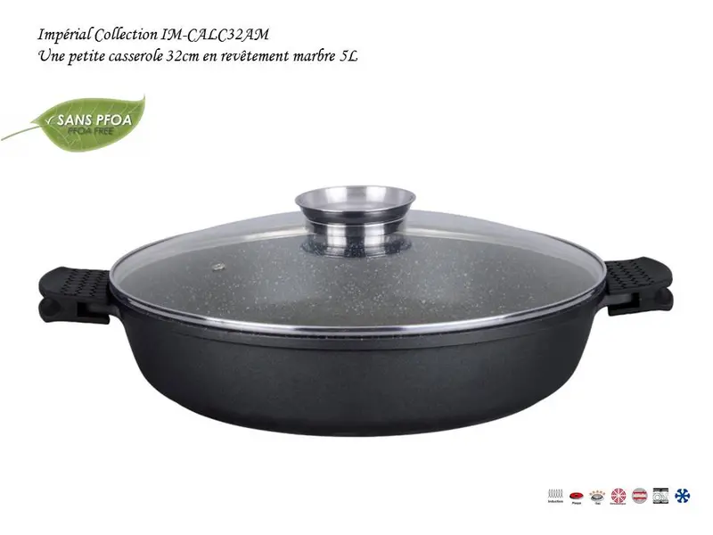 Imperial Collection Im-Calc32Am 32 Cm Marble-Coated Low Saucepan (5 L) 1