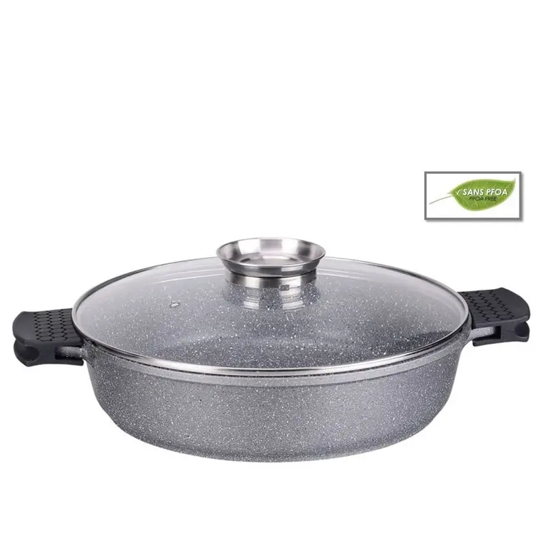 Imperial Collection Im-Calc36Ag 36 Cm Gray-Marble Shallow Saucepan (6.5 L) 1