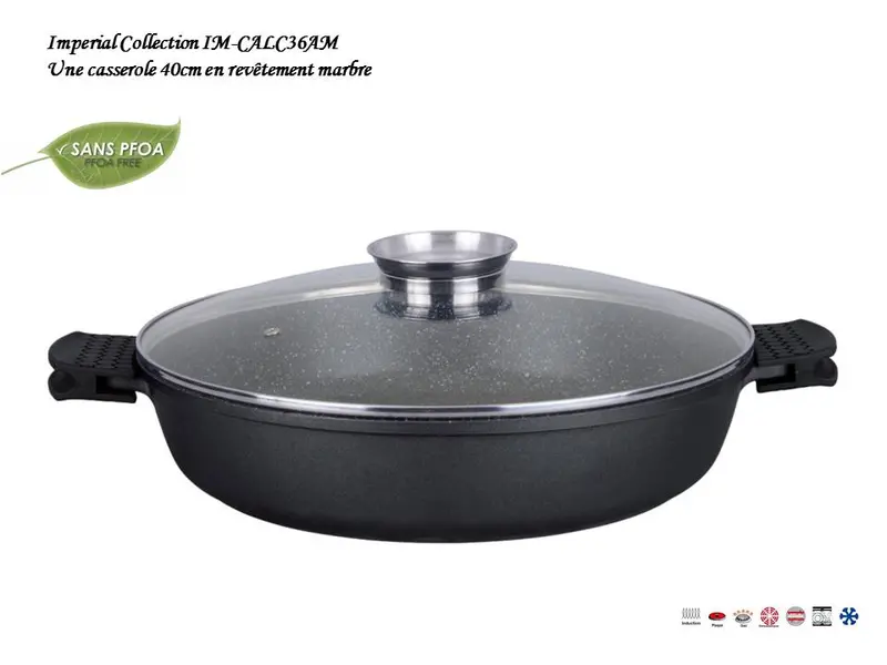 Imperial Collection Im-Calc36Am 36 Cm Marble-Coated Low-Profile Saucepan 1