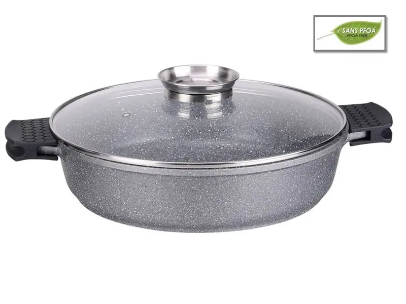 Imperial Collection Im-Calc40Ag 40 Cm Gray-Marble Low Saucepan (8.5 L) 1