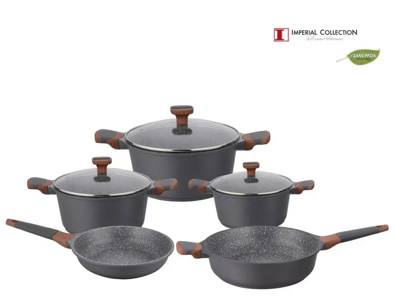 Imperial Collection Im-St8Wm 8-Piece Marble-Nonstick Pot Set 1