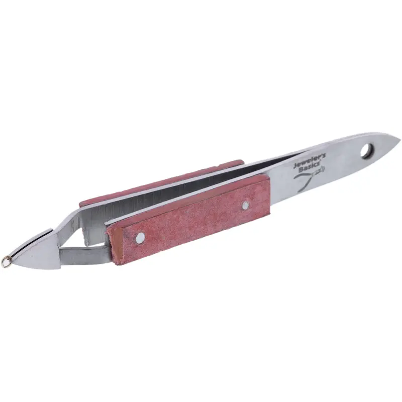 Jeweler'S Basics® Cross-Lock Stubby Tweezers With Fiber-Grip Tips — 4.25" Length 1