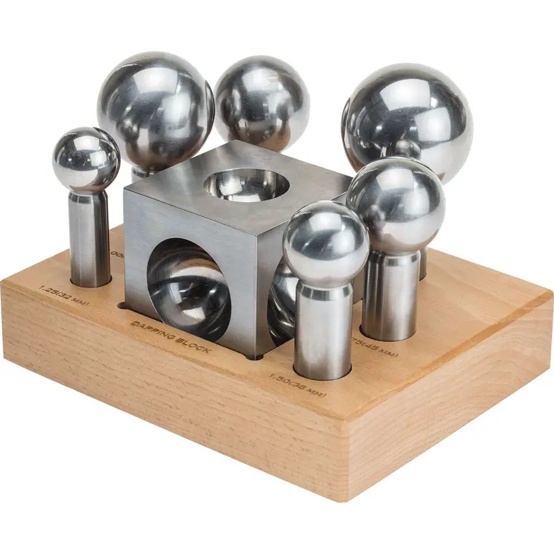 Jumbo Dapping Set With Stand: 3-Inch Block, 6 Punches, And 7-Piece Kit 1