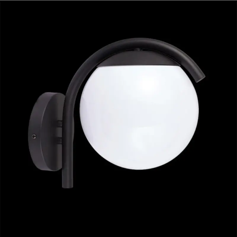 K. Light Black Metal Ball Wall Light – Contemporary Indoor/Outdoor Fixture 1