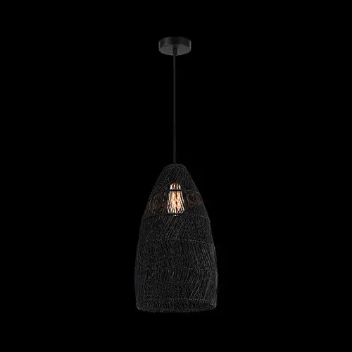 K. Light Elongated Rattan Cone Pendant – Natural Woven Texture 1