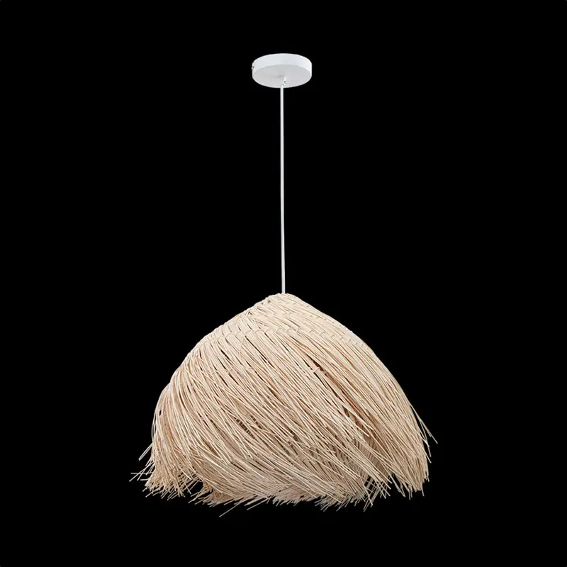 K. Light Hawaiian Rattan Pendant Lamp – E27 Socket, 40W Max, Natural Brown Finish 1