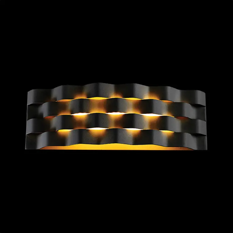 K. Light Large Ripple-Texture Led Wall Light – 20W, 3000K, Matte Black 1