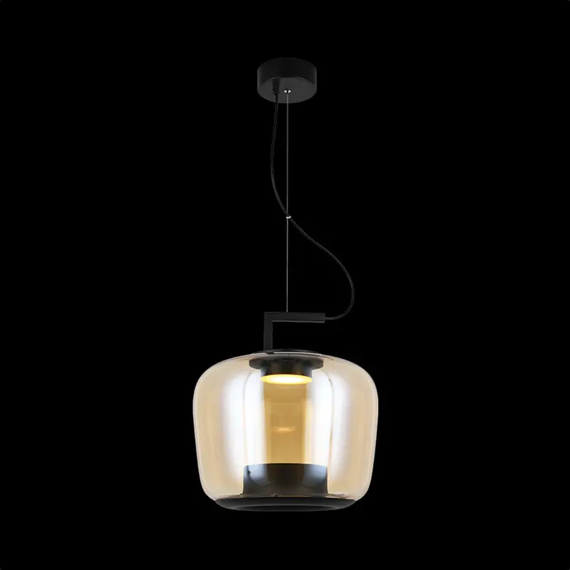K. Light Magnum 2-Glass Led Pendant – Minimalist Hanging Light, 9W 1