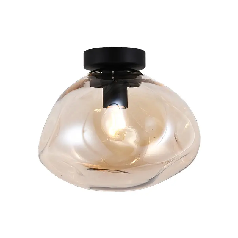 K. Light Molten Amber Glass Pendant Ceiling Light – Large Size 1