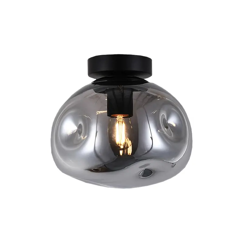 K. Light Molten Smoke-Tinted Glass Pendant – Compact Size 1