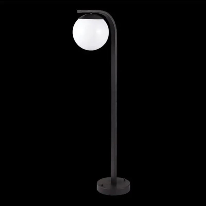 K. Light Opal Glass Ball-Style Outdoor Bollard Light 1