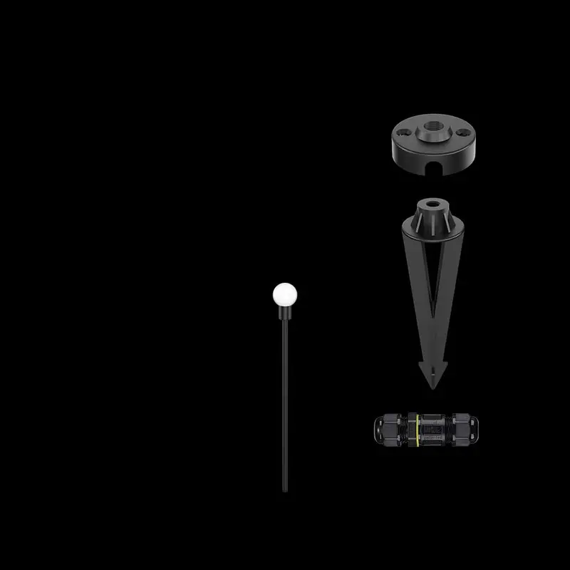K. Light Pixie Ball Spike Light – 3W, 460Mm Height, Black Stem With Opal Diffuser 1