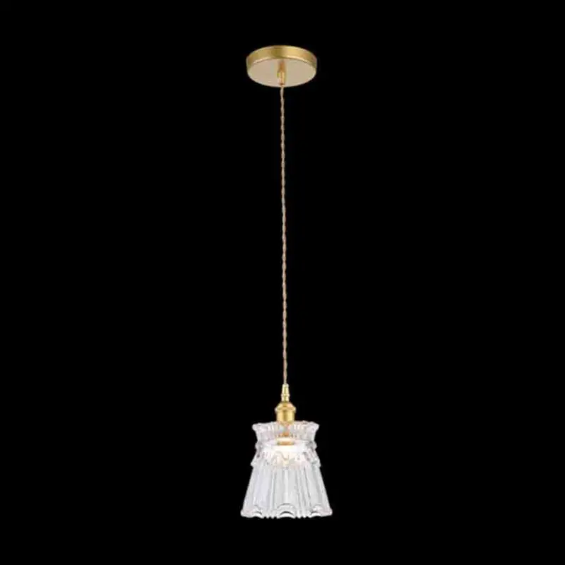 K. Light Vintage Cut-Glass Pendant E14 40W – Satin Gold Finish 1