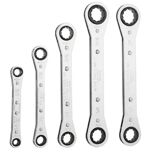 Klein 68221 Ratcheting Box Wrench Set – 5-Piece 1