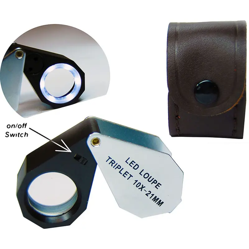 Led-Illuminated Triplet Loupe – 10X Magnification, 21Mm Lens 1