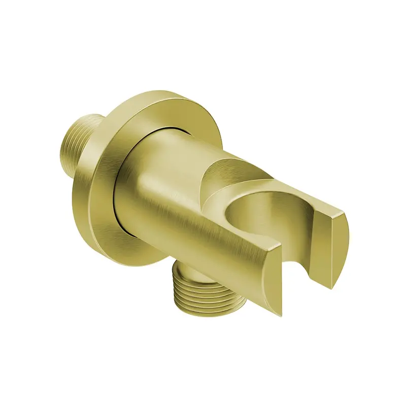 Liquidred Solace Round Wall Outlet Elbow – Champagne Gold Finish With Bracket 1