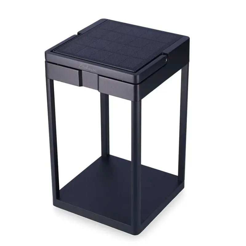 Litehouse Solar-Powered Outdoor Lantern – Touch-Control Interface, Matte Black Finish 1