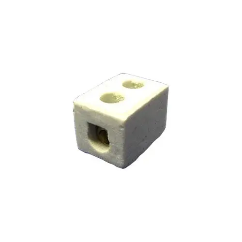 Matelec 6A One-Way Porcelain Connector – 2 Terminal Holes 1