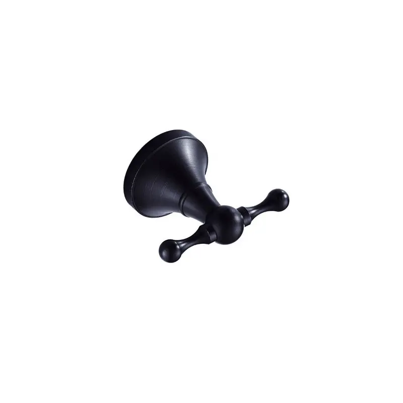 Matte Black Double Robe Hook – Slim Profile Mount 1