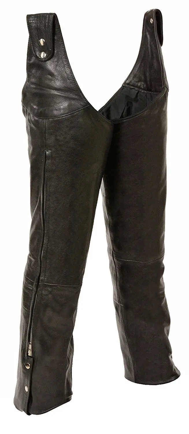 Milwaukee Beltless Adjustable Side-Snap Leather Chaps 1