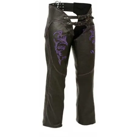 Milwaukee Women'S Purple Leather Chaps – Bold & Edgy 1