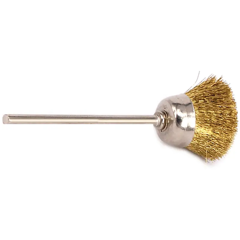 Oro Brass Wire Cup Brush – 12Mm Diameter × 9.5Mm Length, 2.35Mm Shank, Pack Of 12 1