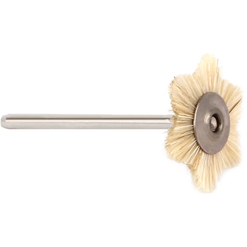 Oro Mounted White Horsehair Hex Star Brushes – 22Mm, 2.35Mm Shank (12-Pack) 1