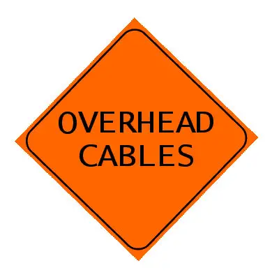 Overhead Power Cables Warning Sign – Utility & Roadwork Safety 1