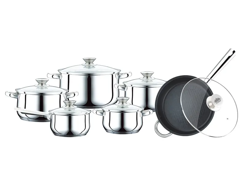 Peterhof Ph-15799 12-Piece Stainless Steel Cookware Set With Tempered Glass Lids 1