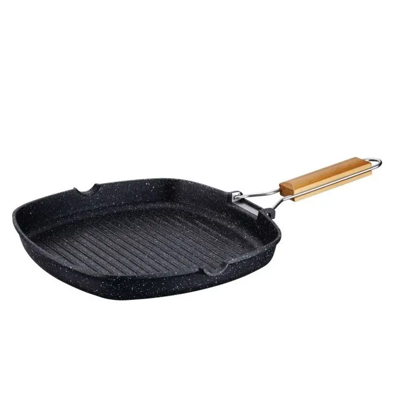Peterhof Ph-25320 Square Aluminum Grill Pan With Space-Saving Foldable Handle – 28 Cm 1