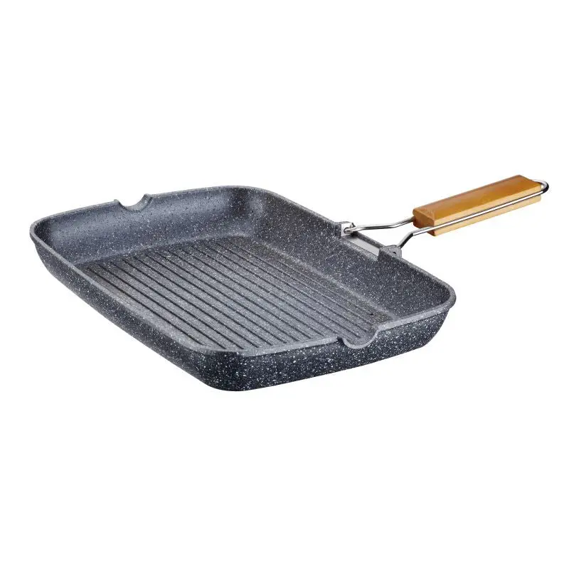 Peterhof Ph-25323 Ergonomic Rectangular Grill Pan – 34 Cm Aluminum, Foldable Handle 1