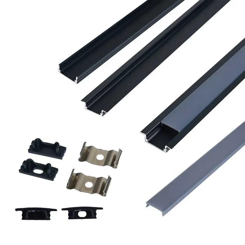 Pioled Slim27 Aluminium Surface-Mount Led Profile – 2M Length, Matte Black Finish 1